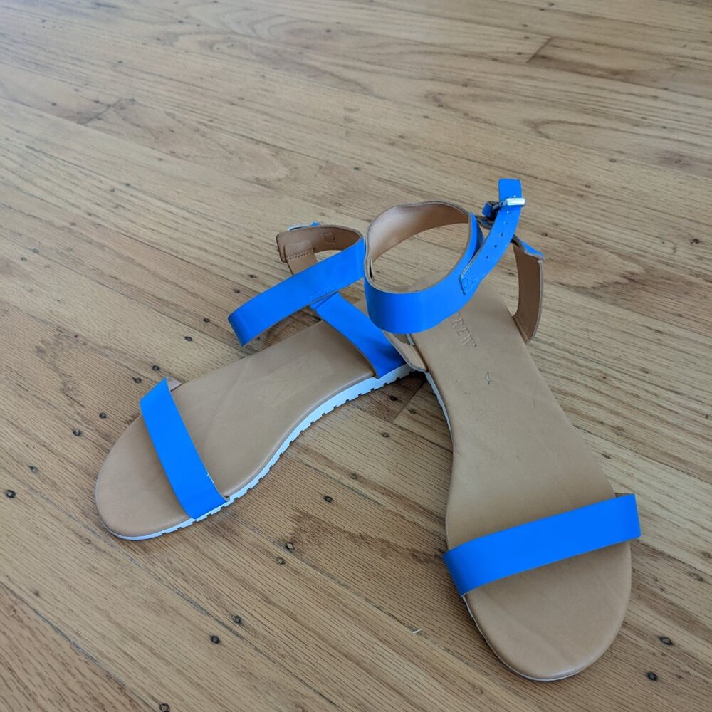 J. CREW Royal Blue Patent Ankle Strap Sandal Women’s Size 8